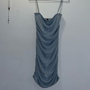 Sparkly Ruched Mini Dress